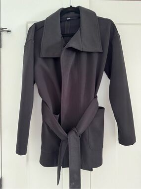 Joe Fresh Belted Open-Front Jacket – Black – Size S